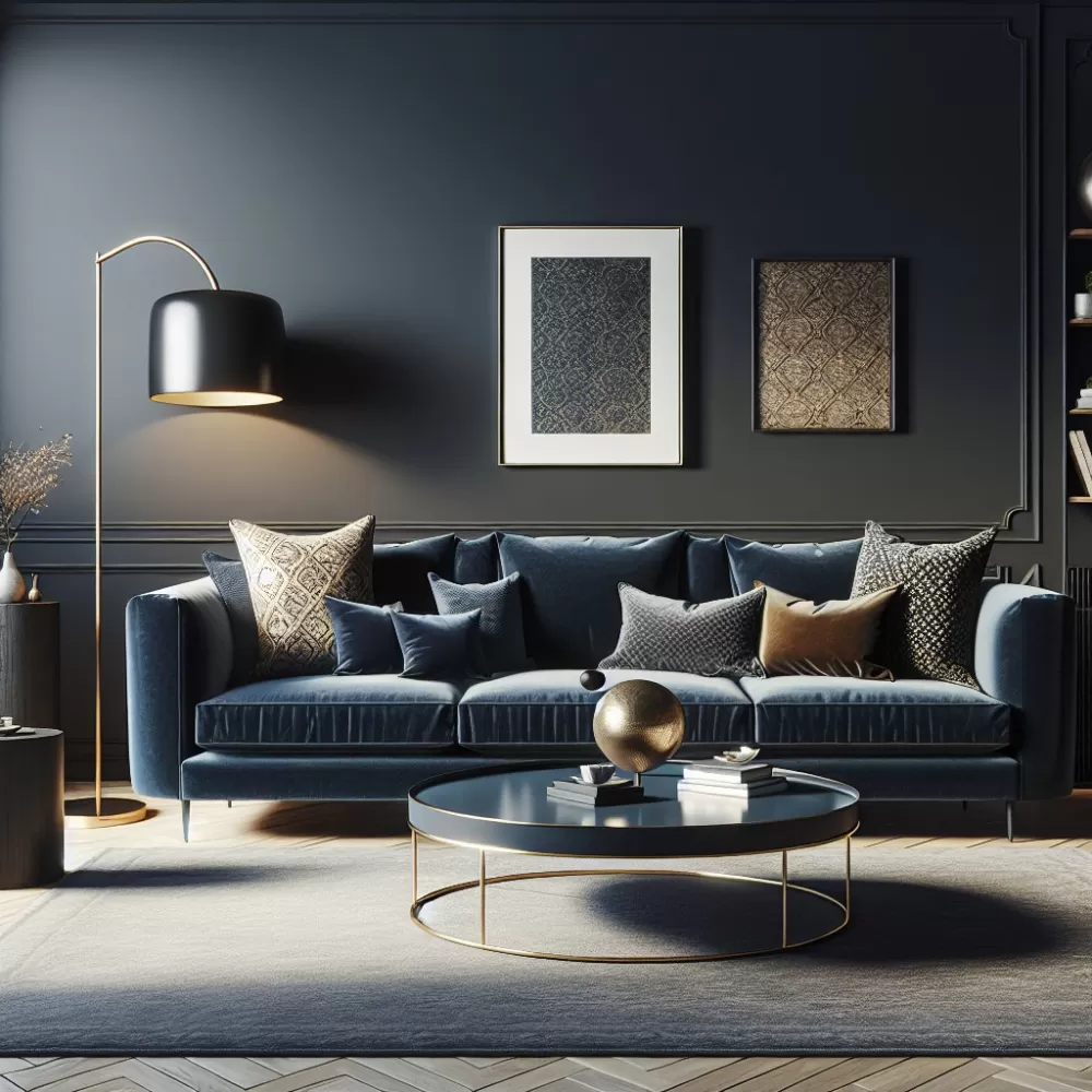 jakie meble do granatowej kanapy