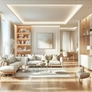 jakie meble do jasnej podłogi w salonie