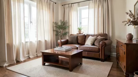Jakie zasłony do brązowych mebli